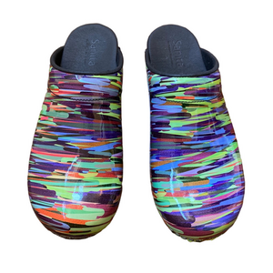 Sanita Danish Clog Size 40 Multicolour Comfort Shoe Made in Poland 2” Heel